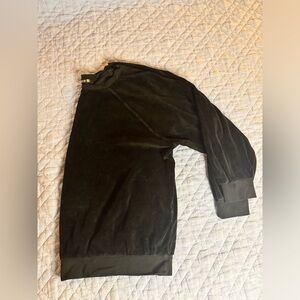 Suzie Kondi Black Velour Boyfriend Sweatshirt Small
